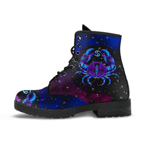 Image of Women’s Vegan Leather Boots , Cancer Zodiac Sign Astrology , Cosmos Sky
