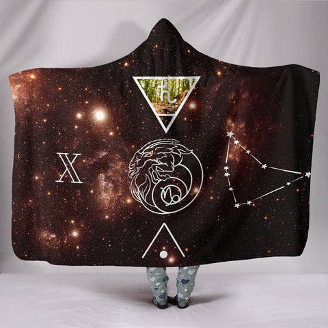Image of Capricorn Zodiac Astrology Chart Blanket,Sherpa Blanket,Bright Colorful, Colorful Throw,Vibrant Pattern Hooded blanket,Blanket with Hood