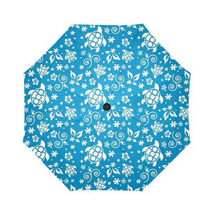Cartoon Blue Sea Turtle Auto-Foldable Umbrella (Model U04)
