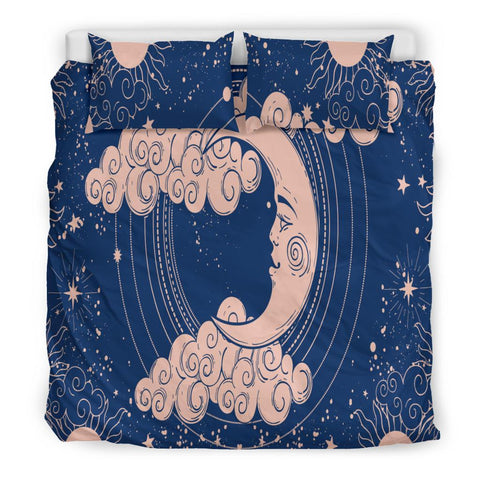 Image of Celestial Sun Moon And Stars Comforter Cover,Twin Duvet Cover,Multi Colored,Quilt Cover,Bedroom Set,Bedding Set,Pillow Case,Bedding Coverlet
