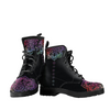 Women's Vegan Leather Boots, Colorful Chakras Mandala Design, Hippie