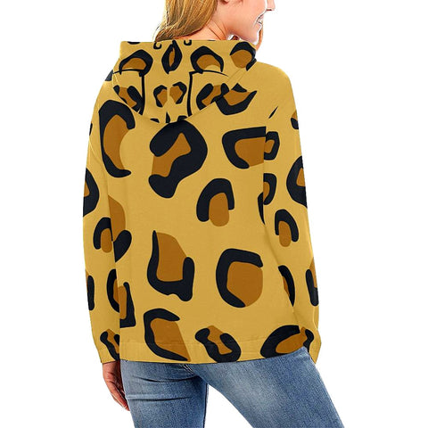 Image of Cheetah Print Cat Eyes Womens Hippie,Hoodie,Custom Printed, Handmade,Floral Floral, Bright Colorful
