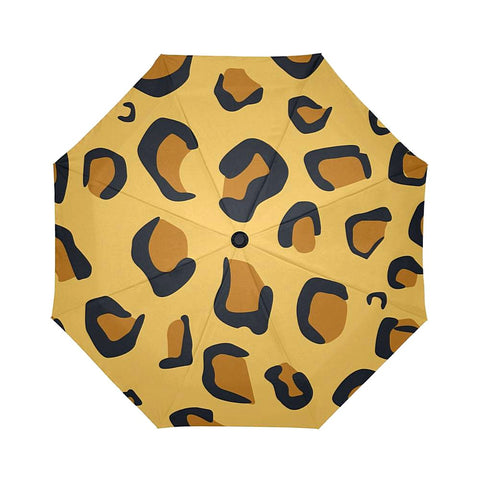 Image of Cheetah Print Womens Umbrella, Foldable Umbrella, Custom Rain Umbrella,Rain Gear Weather