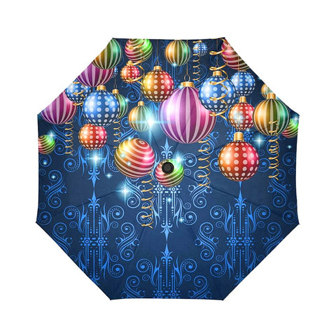 Image of Christmas Vintage Classic Background with balls an Auto-Foldable Umbrella (Model U04)
