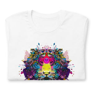 Color Burst Abstract Tiger Unisex T,Shirt, Mens, Womens, Short Sleeve Shirt,