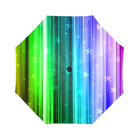 Image of Colored Striped Background with Stardust Auto-Foldable Umbrella (Model U04)
