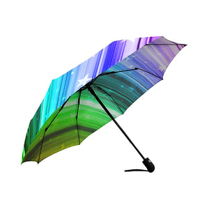Colored Striped Background with Stardust Auto-Foldable Umbrella (Model U04)