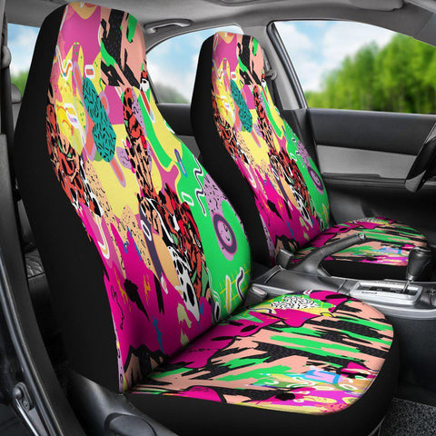 Image of Colorful Abstract Animal Print Car Seat Covers,Car Seat Covers Pair,Car Seat Protector,Car Accessory,Front Seat Covers,Seat Cover for Car