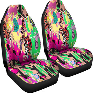 Colorful Abstract Animal Print Car Seat Covers,Car Seat Covers Pair,Car Seat Protector,Car Accessory,Front Seat Covers,Seat Cover for Car