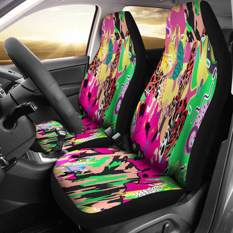 Image of Colorful Abstract Animal Print Car Seat Covers,Car Seat Covers Pair,Car Seat Protector,Car Accessory,Front Seat Covers,Seat Cover for Car