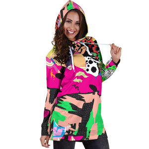 Colorful Abstract Animal Print Womens Hoodie Dress, Gift Custom Made,Womens Hoodie Dress,Custom Printed,Woman Girl Dresses Sweatshirt