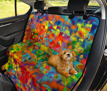 Colorful Abstract Design - Vibrant Car Back Seat Pet Covers, Artistic Backseat Protector, Unique Car Accessories