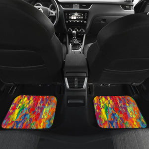 Colorful Abstract Design Car Mats Back/Front, Floor Mats Set, Car Accessories