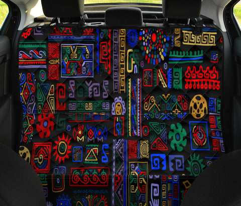 Image of Colorful Abstract Ethnic Pattern Car Seat Pet Covers, Backseat Protector, Trendy