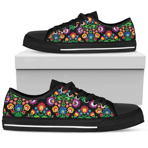 Colorful Abstract Floral Canvas Shoes,High Quality, High Quality,Handmade Crafted,Spiritual, Boho,All Star,Custom Shoes,Women's Low Top
