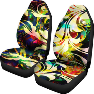 Colorful Abstract Floral Car Seat Covers,Car Seat Covers Pair,Car Seat Protector,Car Accessory,Front Seat Covers,Seat Cover for Car