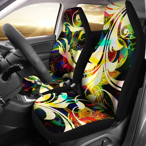 Image of Colorful Abstract Floral Car Seat Covers,Car Seat Covers Pair,Car Seat Protector,Car Accessory,Front Seat Covers,Seat Cover for Car