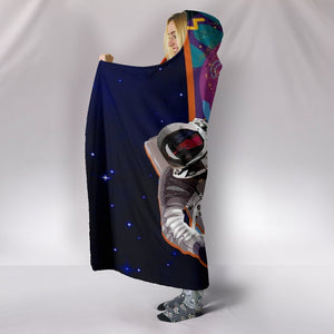 Colorful Abstract Galaxy Spaceman Blanket,Sherpa Blanket,Bright Colorful, Hooded blanket,Blanket with Hood,Soft Blanket,Hippie Hooded