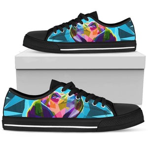 Colorful Abstract Puppy High Quality,Handmade Crafted,Spiritual, Boho,Streetwear,All Star,Custom Shoes,Women's Low Top,Bright Colorful
