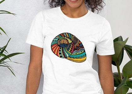 Colorful Abstract Seashell Unisex T,Shirt, Mens, Womens, Short Sleeve Shirt,