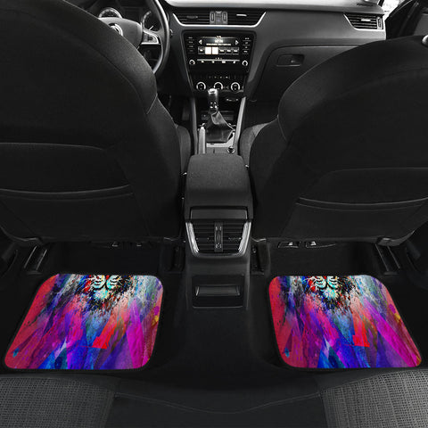 Image of Colorful Abstract Tiger Car Mats Back/Front, Floor Mats Set, Car Accessories