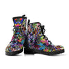 Colorful Abstract Tiger Women's Vegan Leather Ankle Boots, Festival
