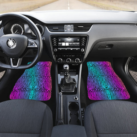 Image of Colorful Abstract Zebra pattern Car Mats Back/Front, Floor Mats Set, Car
