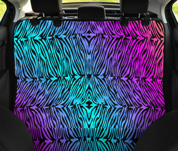 Colorful Abstract Zebra Pattern - Vibrant Car Back Seat Pet Covers, Backseat Protector, Unique Car Accessories