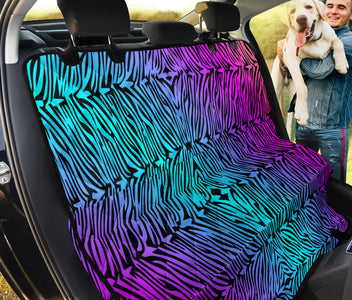 Colorful Abstract Zebra Pattern - Vibrant Car Back Seat Pet Covers, Backseat Protector, Unique Car Accessories