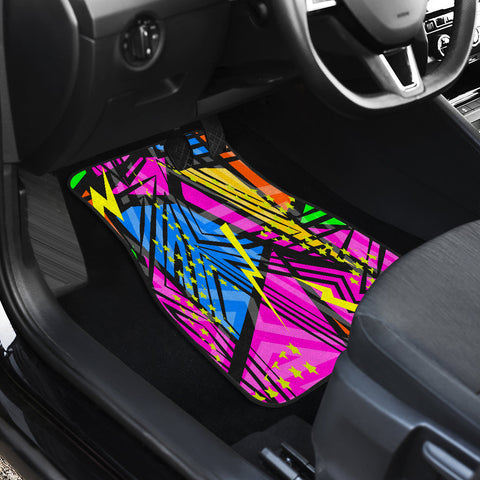 Image of Colorful Abstract geometric pattern Car Mats Back/Front, Floor Mats Set, Car Accessories