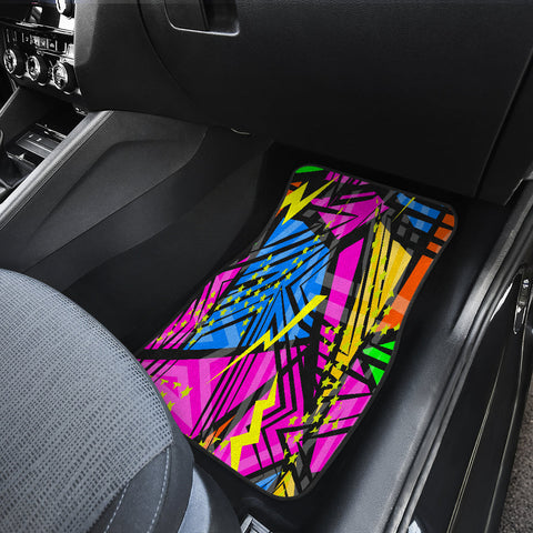 Image of Colorful Abstract geometric pattern Car Mats Back/Front, Floor Mats Set, Car Accessories