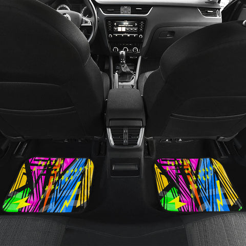 Image of Colorful Abstract geometric pattern Car Mats Back/Front, Floor Mats Set, Car