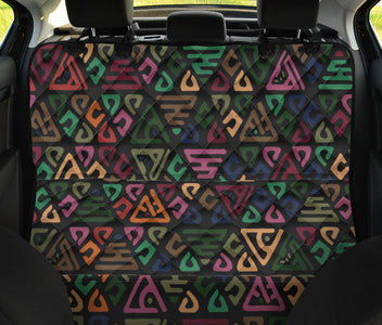 Colorful African Ethnic Aztec Boho Pattern , Vibrant Car Back Seat Pet Covers,
