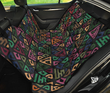 Colorful African Ethnic Aztec Boho Pattern , Vibrant Car Back Seat Pet Covers,