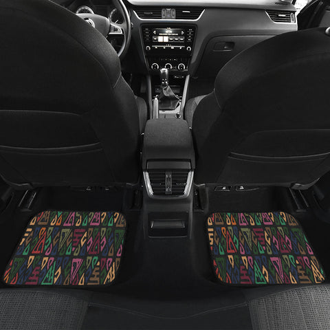 Image of Colorful African Ethnic Aztec boho pattern Car Mats Back/Front, Floor Mats Set, Car Accessories