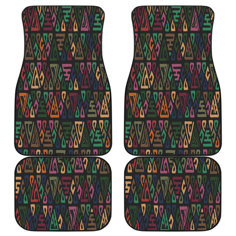 Image of Colorful African Ethnic Aztec boho pattern Car Mats Back/Front, Floor Mats Set,
