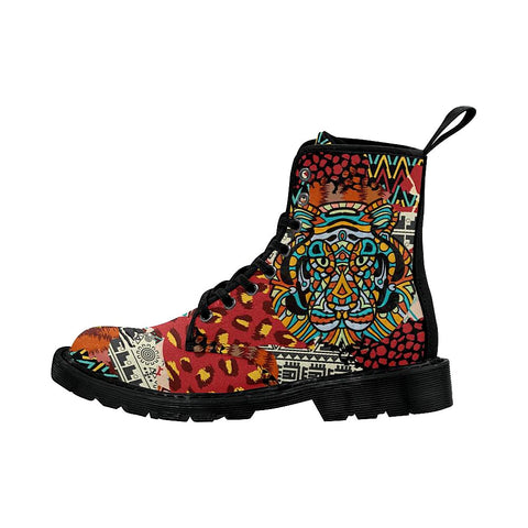 Image of Colorful African Tiger Womens Boots, Comfortable Boots,Decor Womens Boots,Combat Boots Rain Boots
