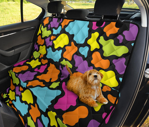 Image of Colorful Animal Print Abstract Art - Vibrant Car Back Seat Pet Covers, Backseat Protector, Stylish Car Accessories