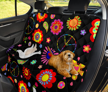 Colorful Birds & Floral Flowers Design , Vibrant Car Back Seat Pet Covers,