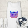 Colorful Blue Paint Splatter Owl Multicolored Premium Unisex Tank Top, Graphic