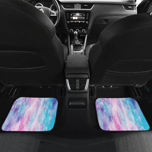Colorful Blue Pink Cotton Candy Abstract Art Tie Dye Print Car Mats Back/Front,