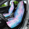 Cotton Candy Abstract Art Tie Dye Car Seat Covers, Colorful Blue & Pink Front