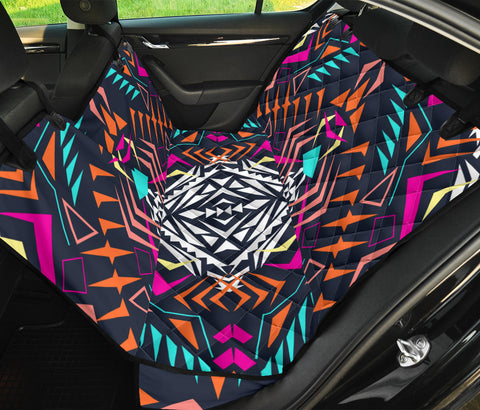Image of Colorful Boho Chic Bohemian Aztec Streaks , Vibrant Car Back Seat Pet Covers,