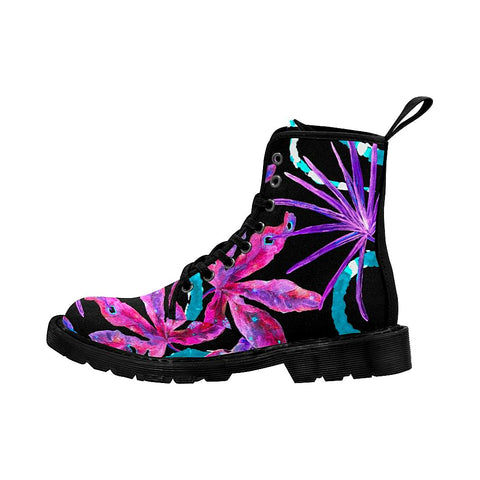 Image of Colorful Botanical Womans Boots, Custom Boots,Boho Chic Boots,Spiritual ,Comfortable Boots