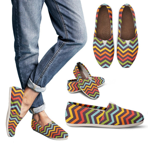 Image of Colorful Bright Chevron Low Top Shoes, Casual Shoes, Kids Shoes, Athletic Sneakers,Kicks Sports Wear, Womens, Mens, Colorful Custom Shoes
