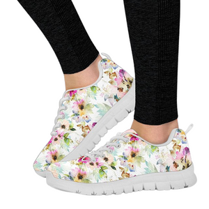 Colorful Bright Flower Womens Athletic Sneakers,Kicks Sports Wear, Colorful,Artist Shoes,Running Womens, Custom Shoes, Casual Shoes
