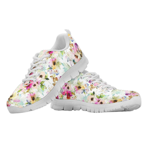Image of Colorful Bright Flower Womens Athletic Sneakers,Kicks Sports Wear, Colorful,Artist Shoes,Running Womens, Custom Shoes, Casual Shoes