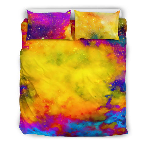 Image of Colorful Bright Nebula Galaxy Star Bedding Set, Twin Duvet Cover,Multi Colored,Quilt Cover,Bedroom Set,Bedding Set,Pillow Cases Dorm Room