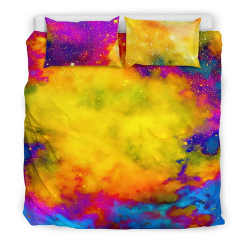 Image of Colorful Bright Nebula Galaxy Star Bedding Set, Twin Duvet Cover,Multi Colored,Quilt Cover,Bedroom Set,Bedding Set,Pillow Cases Dorm Room