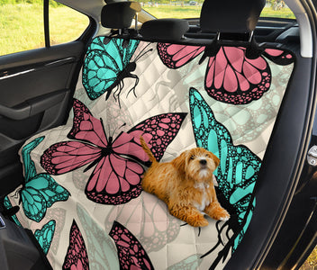 Colorful Boho Butterfly Design , Abstract Art Car Back Seat Pet Covers, Backseat